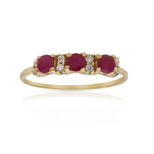 SORTIJA ORO 18KL RUBIES FINOS + CIRCONITAS - Números: nº 16 