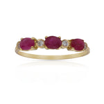 SORTIJA ORO 18KL RUBIES FINOS + CIRCONITAS - Números: nº 17 