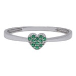 SORTIJA ORO BLANCO 18 KL CORAZON - VERDE - Números: nº 12 