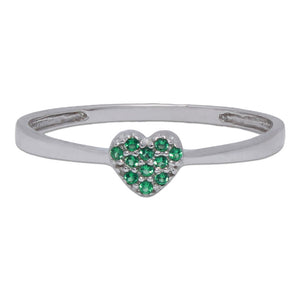 SORTIJA ORO BLANCO 18 KL CORAZON - VERDE - Números: nº 14 