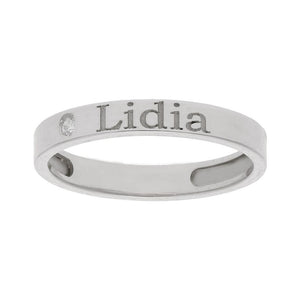SORTIJA ORO BLANCO 18KL - 1 ANILLO PERSONALIZADO NOMBRE - Números: nº 10 