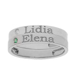 SORTIJA ORO BLANCO 18KL - 2 ANILLOS PERSONALIZADOS NOMBRE - Números: nº 12 