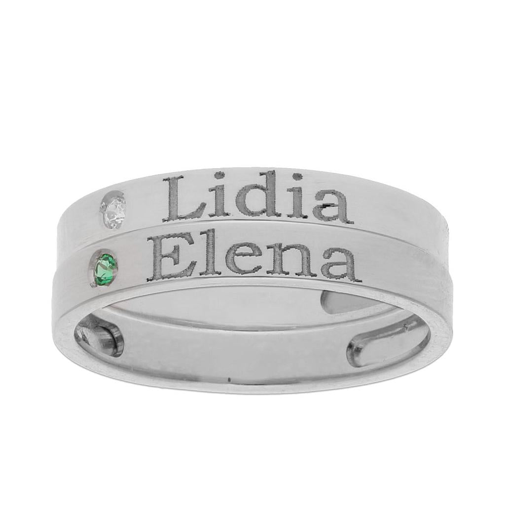 SORTIJA ORO BLANCO 18KL - 2 ANILLOS PERSONALIZADOS NOMBRE - Números: nº 21 