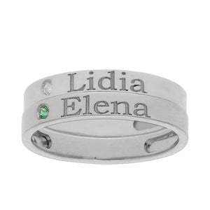 SORTIJA ORO BLANCO 18KL - 2 ANILLOS PERSONALIZADOS NOMBRE - Números: nº 22 
