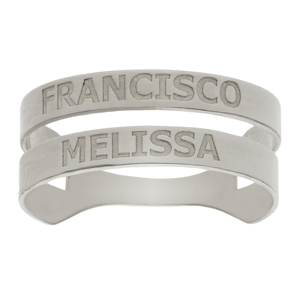 SORTIJA ORO BLANCO 18KL- 2 NOMBRES - Números: nº 18 