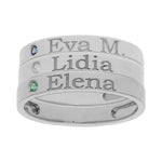 SORTIJA ORO BLANCO 18KL - 3 ANILLOS PERSONALIZADOS NOMBRES - Números: nº 21 