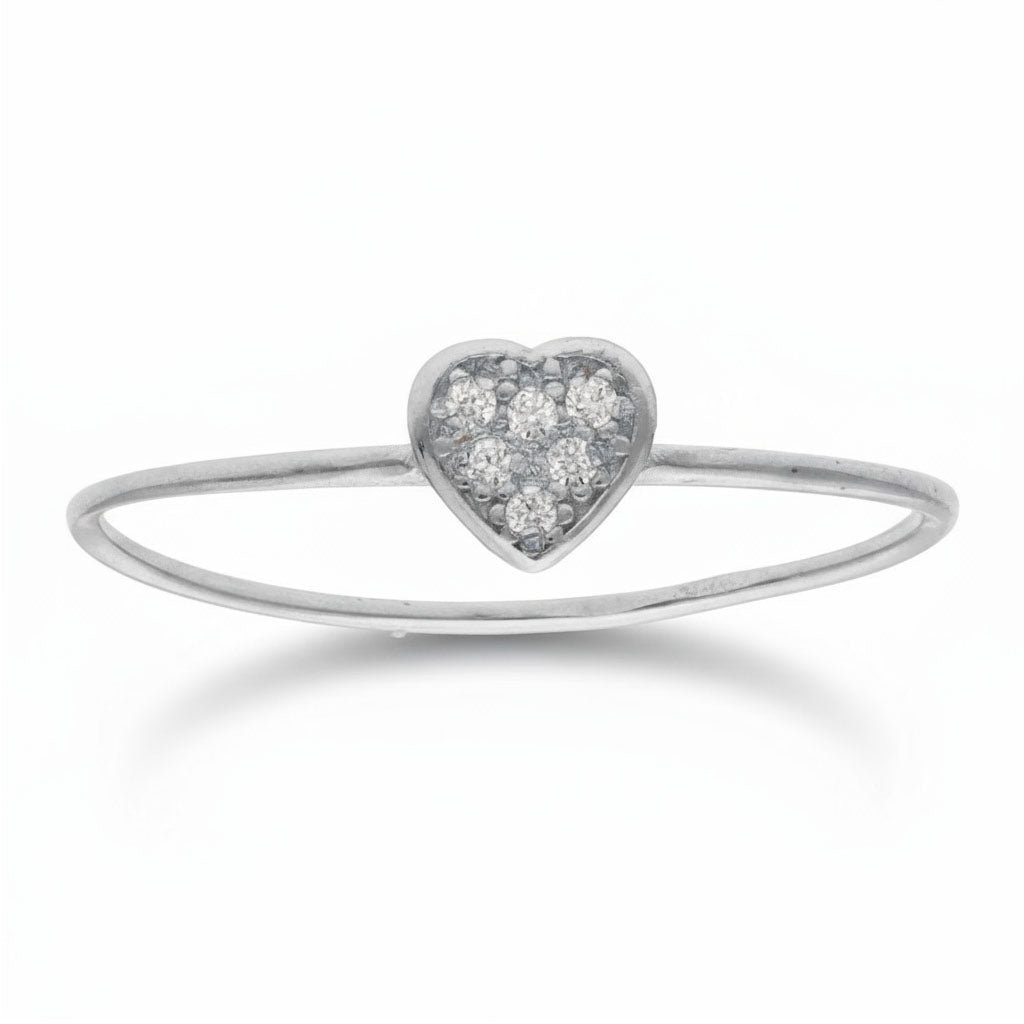 SORTIJA ORO BLANCO 18KL CORAZON DIAMANTES - Números: nº 12 