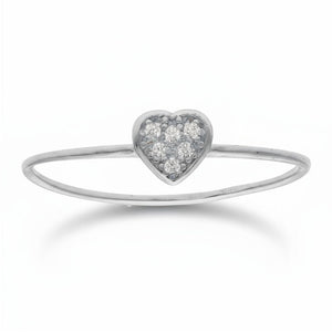 SORTIJA ORO BLANCO 18KL CORAZON DIAMANTES - Números: nº 15 