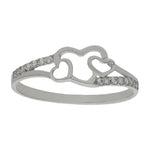 SORTIJA ORO BLANCO 18KL CORAZONES CIRCONITAS - Números: nº 17 