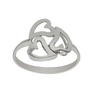 SORTIJA ORO BLANCO 18KL CORAZONES - Números: nº 14 