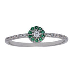SORTIJA ORO BLANCO 18KL - CRISOPAL VERDE - Números: nº 13 