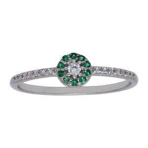 SORTIJA ORO BLANCO 18KL - CRISOPAL VERDE - Números: nº 13 