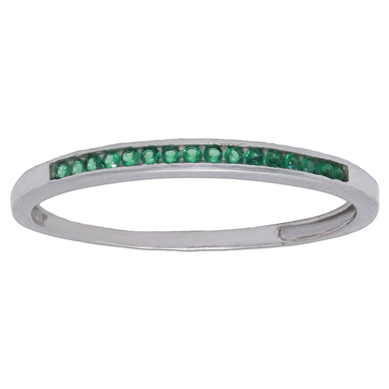 SORTIJA ORO BLANCO 18KL - CRISOPAL VERDE - Números: nº 13 