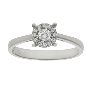 SORTIJA ORO BLANCO 18KL DIAMANTES - Números: nº 20 