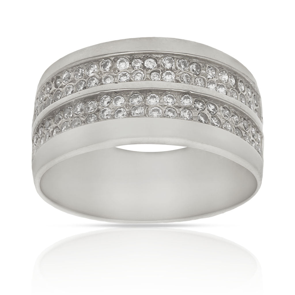 SORTIJA ORO BLANCO 18KL DIAMANTES - STOCK - Números: nº 16 