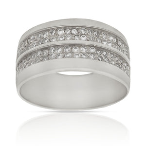 SORTIJA ORO BLANCO 18KL DIAMANTES - STOCK - Números: nº 16 