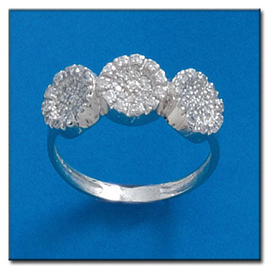 SORTIJA ORO BLANCO 18KL DIAMANTES - STOCK - Números: nº 17 