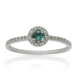 SORTIJA ORO BLANCO 18KL ESMERALDA + DIAMANTES - Números: nº 12 