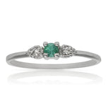 SORTIJA ORO BLANCO 18KL ESMERALDA + DIAMANTES - Números: nº 13 