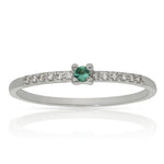 SORTIJA ORO BLANCO 18KL ESMERALDA + DIAMANTES - Números: nº 17 