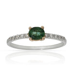 SORTIJA ORO BLANCO 18KL ESMERALDA + DIAMANTES - Números: nº 17 
