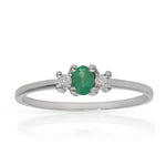 SORTIJA ORO BLANCO 18KL ESMERALDA + DIAMANTES - Números: nº 17 