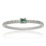 SORTIJA ORO BLANCO 18KL ESMERALDA + DIAMANTES - Números: nº 19 