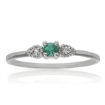 SORTIJA ORO BLANCO 18KL ESMERALDA + DIAMANTES - Números: nº 20 