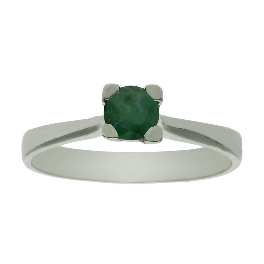 SORTIJA ORO BLANCO 18KL ESMERALDA FINA - Números: nº 13 
