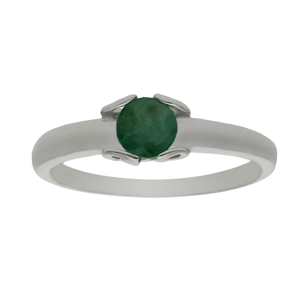 SORTIJA ORO BLANCO 18KL ESMERALDA FINA - Números: nº 13 