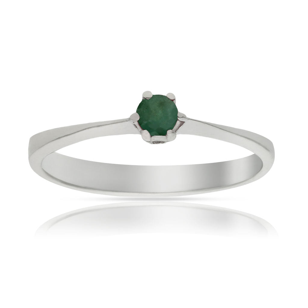 SORTIJA ORO BLANCO 18KL ESMERALDA FINA - Números: nº 13 