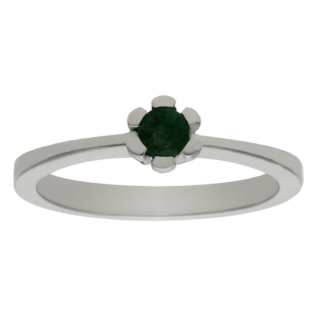 SORTIJA ORO BLANCO 18KL ESMERALDA FINA - Números: nº 14 