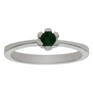 SORTIJA ORO BLANCO 18KL ESMERALDA FINA - Números: nº 14 
