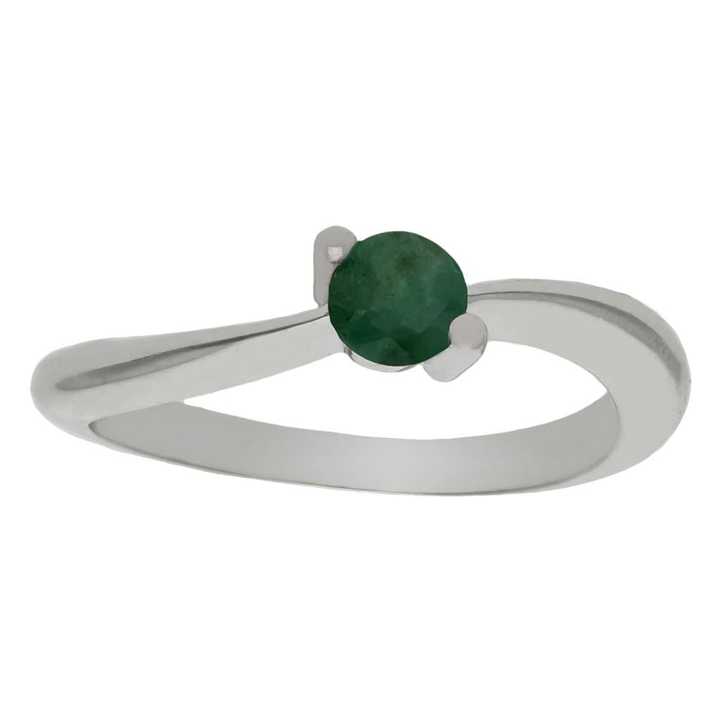 SORTIJA ORO BLANCO 18KL ESMERALDA FINA - Números: nº 14 