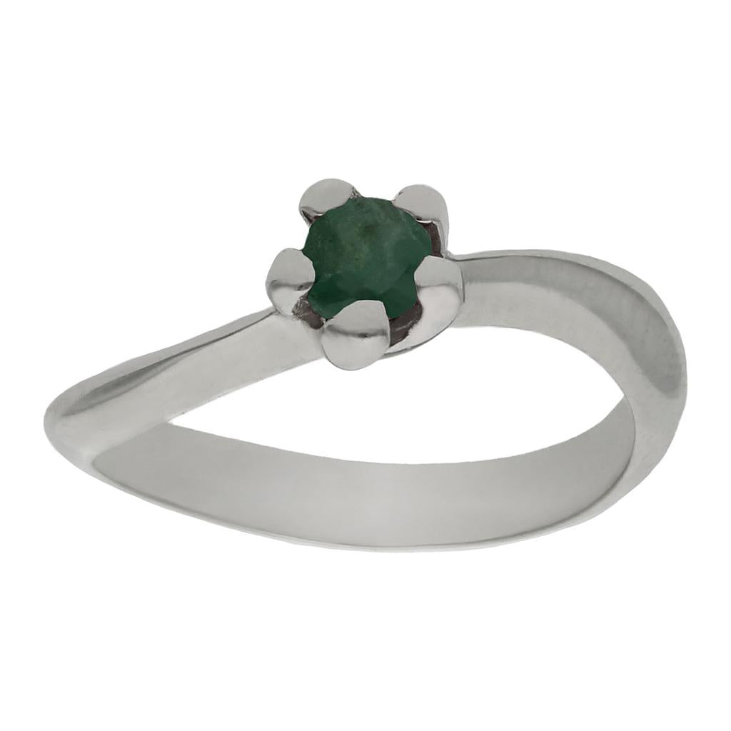 SORTIJA ORO BLANCO 18KL ESMERALDA FINA - Números: nº 15 