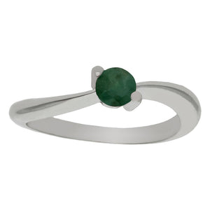 SORTIJA ORO BLANCO 18KL ESMERALDA FINA - Números: nº 15 