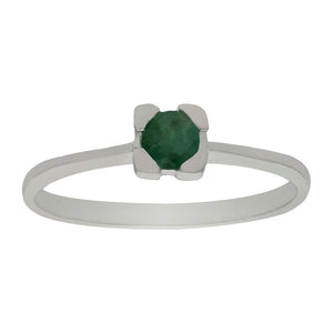 SORTIJA ORO BLANCO 18KL ESMERALDA FINA - Números: nº 16 