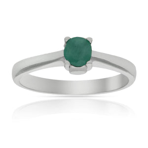 SORTIJA ORO BLANCO 18KL ESMERALDA FINA - Números: nº 16 