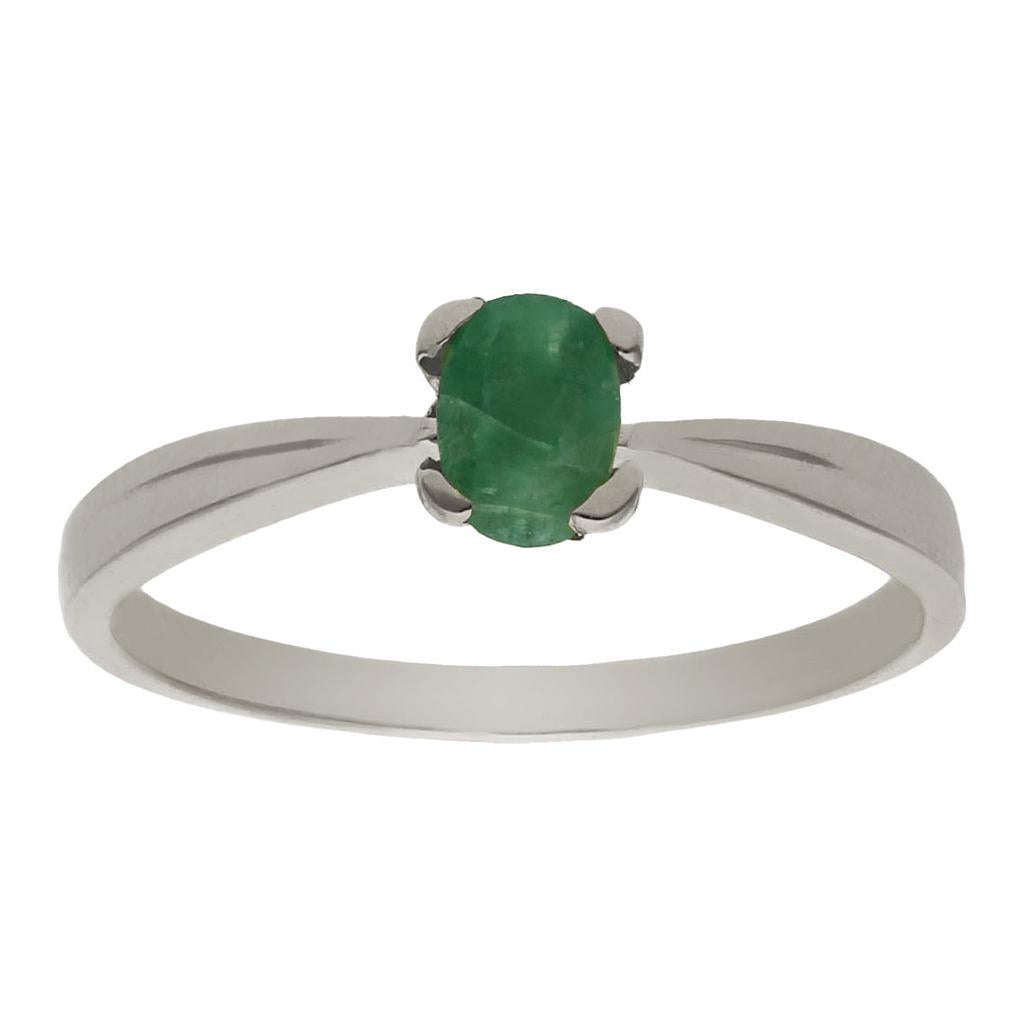 SORTIJA ORO BLANCO 18KL ESMERALDA FINA - Números: nº 17 