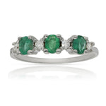SORTIJA ORO BLANCO 18KL ESMERALDAS + DIAMANTES - Números: nº 12 