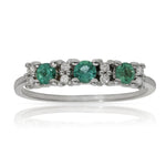 SORTIJA ORO BLANCO 18KL ESMERALDAS + DIAMANTES - Números: nº 13 