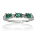 SORTIJA ORO BLANCO 18KL ESMERALDAS + DIAMANTES - Números: nº 15 