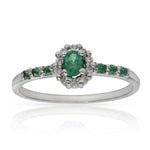 SORTIJA ORO BLANCO 18KL ESMERALDAS + DIAMANTES - Números: nº 17 