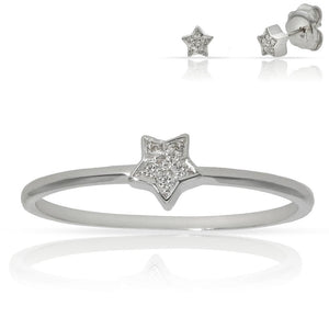 SORTIJA ORO BLANCO 18KL ESTRELLA DIAMANTES - Números: nº 17 