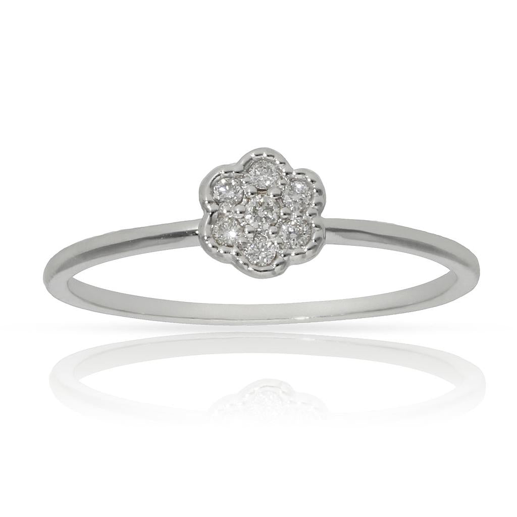 SORTIJA ORO BLANCO 18KL FLOR DIAMANTES - Números: nº 13 