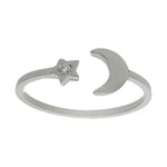 SORTIJA ORO BLANCO 18KL LUNA + ESTRELLA  - Números: nº 15 