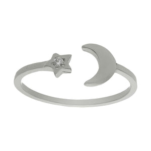 SORTIJA ORO BLANCO 18KL LUNA + ESTRELLA  - Números: nº 16 