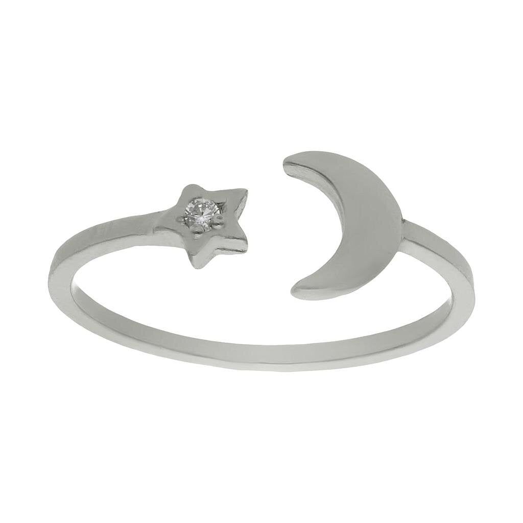 SORTIJA ORO BLANCO 18KL LUNA + ESTRELLA  - Números: nº 17 