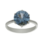SORTIJA ORO BLANCO 18KL - PIEDRA AZUL - Números: nº 13 