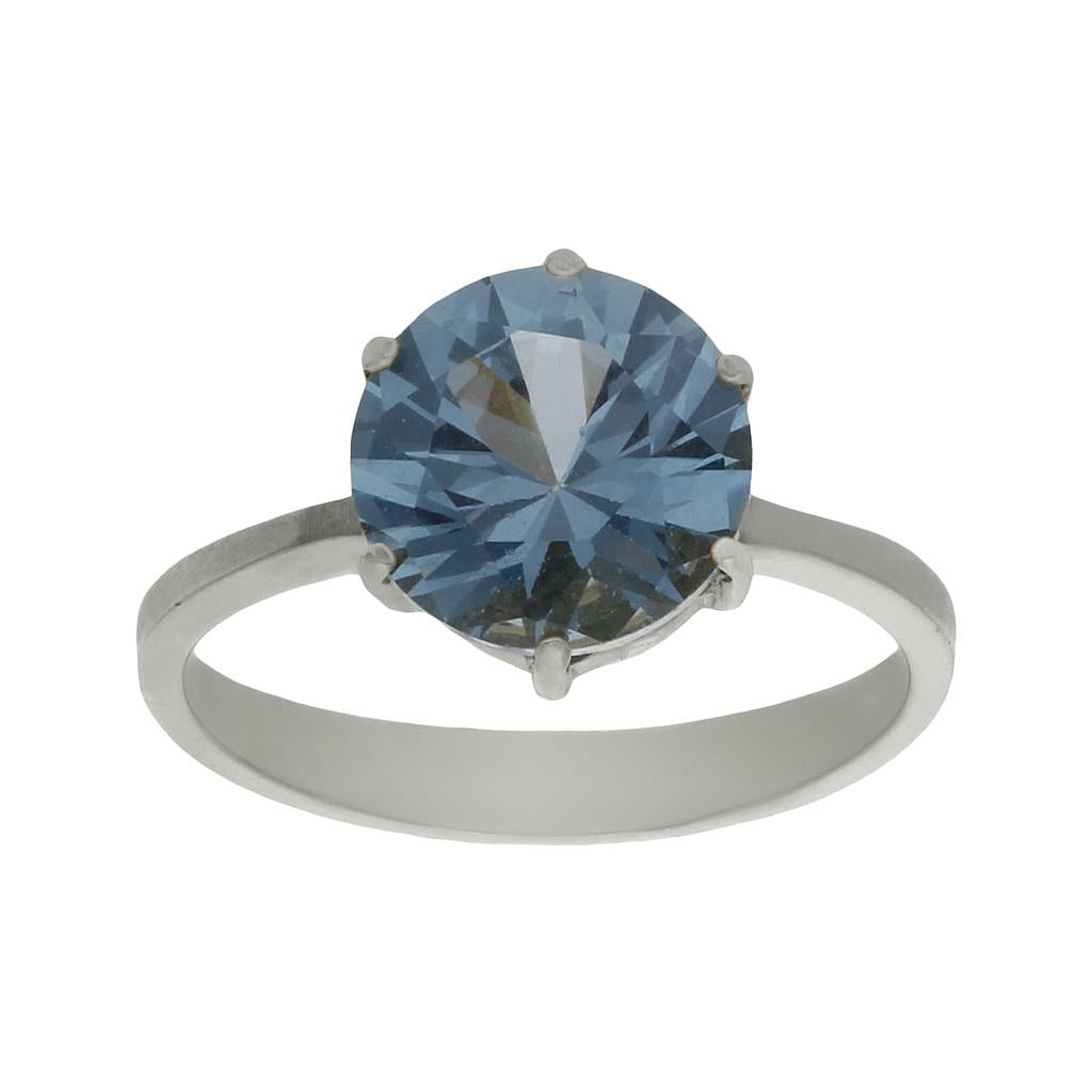 SORTIJA ORO BLANCO 18KL - PIEDRA AZUL - Números: nº 13 